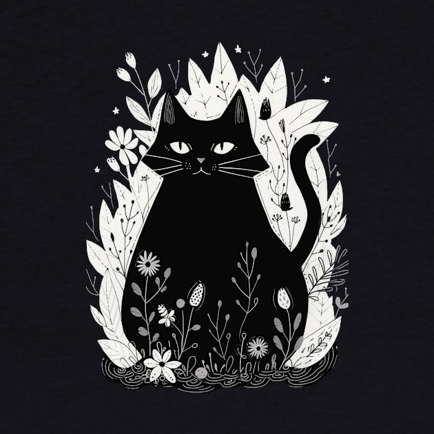 Black Cat and Wildflowers by Enyr's little witchy corner